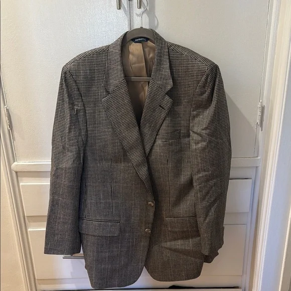 Vintage mens Burberry Black and tan Sport Coat - Picture 2 of 8